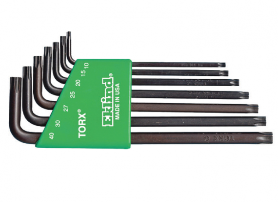 Set de chei locas cu profil TX Tamper cu gaura in suport de plastic TX10-TX40/7