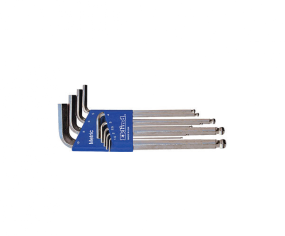Set de chei locas hexagonal lungi cu cap sferic in suport de plastic, dimensiune 1.5 - 10/ 9 piese