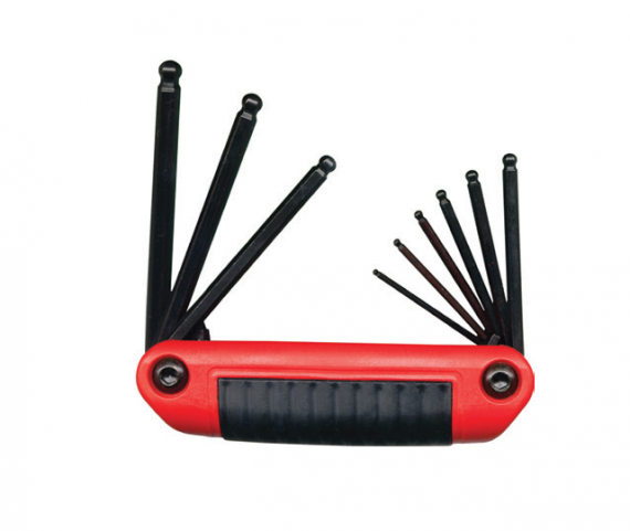 Set de chei locas hexagonal cu cap sferic,cu mâner tip briceag