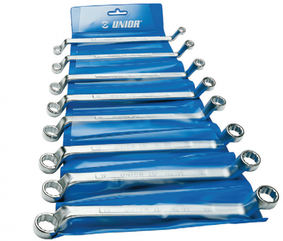 Set de chei inelare dublu cotite in husa de plastic 8 PIESE