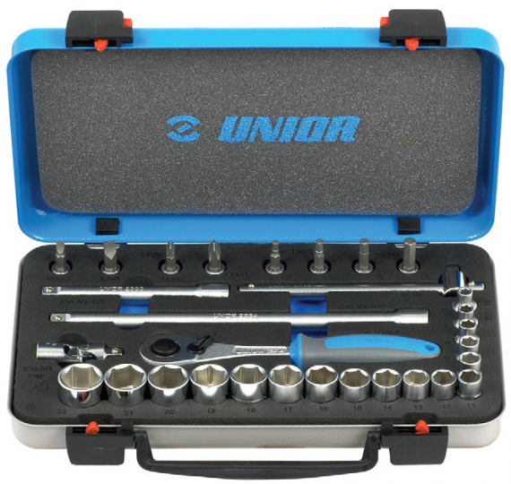 Trusa capete chei tubulare 3/8" în cutie metalică 6-22/30 piese