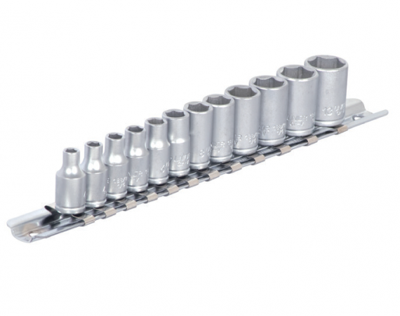 Set de capete chei tubulare 1/4" pe sina /12 piese