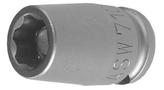 Capete chei tubulare de impact scurte 3/8" cu profil de protectie si magnet, dimensiune 10 mm