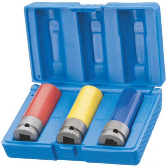 Trusa capete chei tubulare 1/2" de impact pentru jante de aliaj in cutie de plastic 17 - 21 / 3 piese
