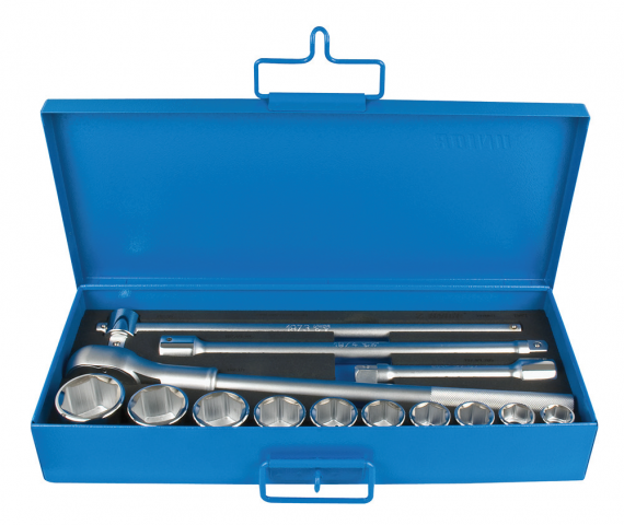 Trusa capete chei tubulare 3/4" în cutie metalică 22-50/14 piese