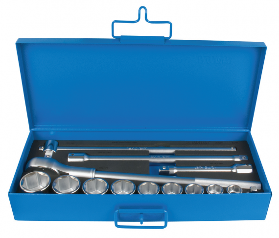 Trusa capete chei tubulare 3/4" în cutie metalică, 22-46/14 piese