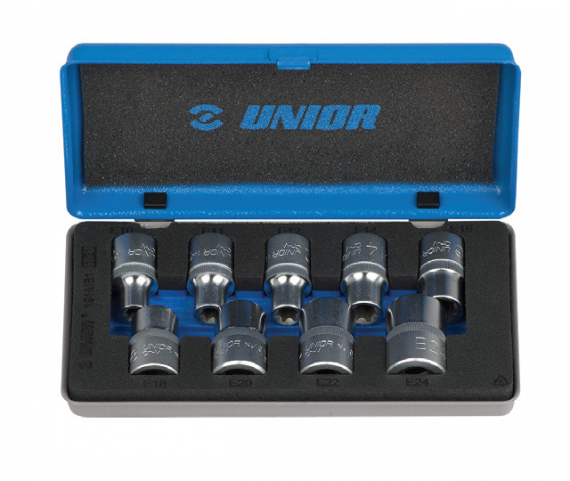 Trusa capete chei tubulare cu profil TX interior 1/2" in cutie metalica