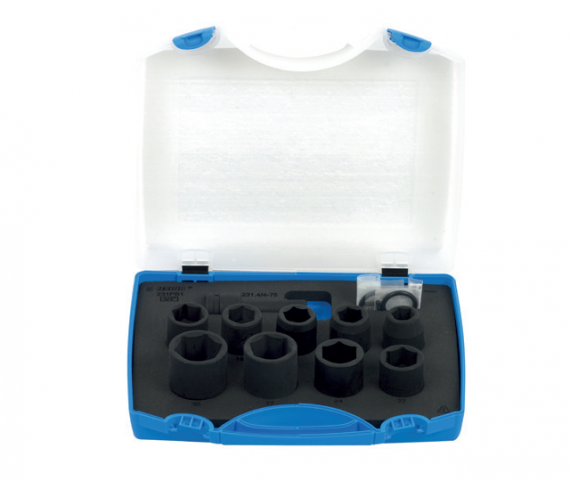 Trusa capete chei tubulare de impact 1/2 in cutie de plastic, 15-30/12 piese