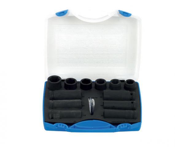 Trusa capete chei tubulare de impact 1/2 in cutie de plastic, 17-24/12 piese