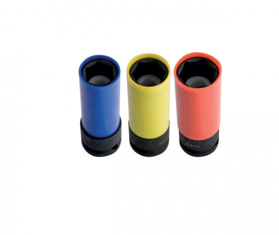 Capete chei tubulare de impact 1/2" pentru jante din aliaj, varianta lunga, dimensiune 19 mm