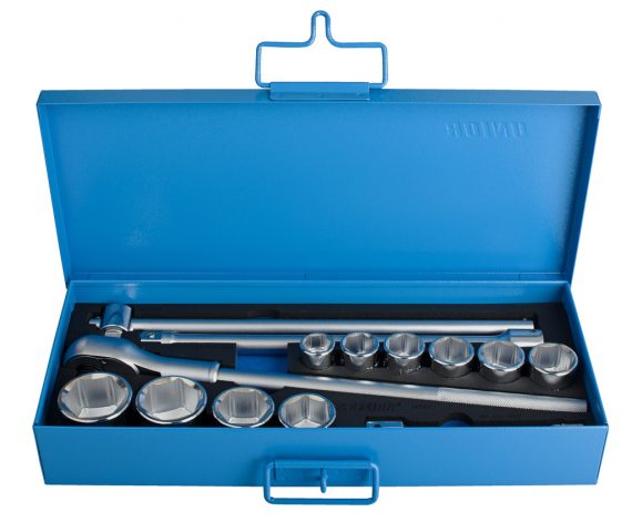 Trusa de capete tubulare 3/4" in cutie metalica 15/16" - 2" / 14 piese