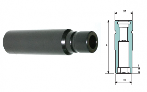 Cap cheie tubulara de impact cu nivel de vibratii scazut "LOV" 3/8", 100 mm, dimensiune 3/4"