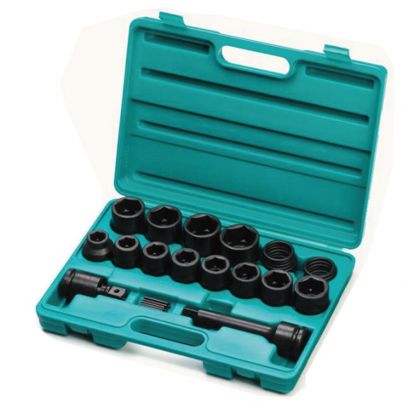 Trusa capete tubulare de impact scurte 3/4" 11-27 mm / 16 piese