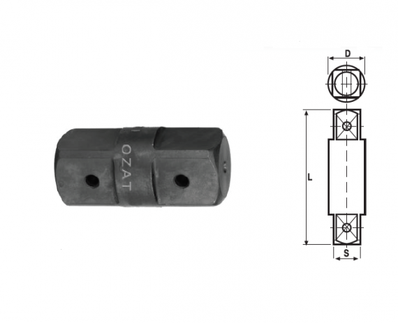 Adaptor de impact tata-tata 5/8", PATRAT 5/8"
