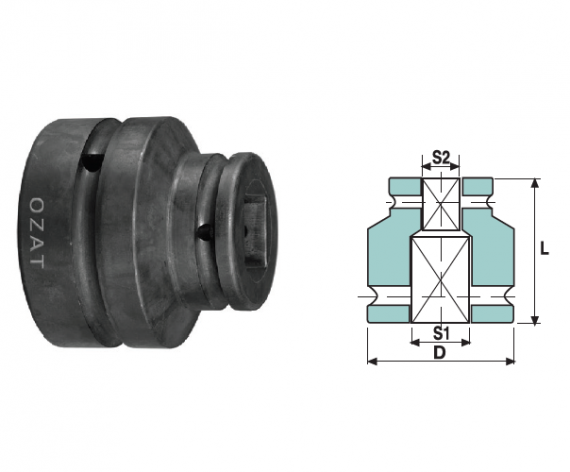 Adaptor de impact mama-mama 2.1/2",  2 1/2" - 1 1/2”