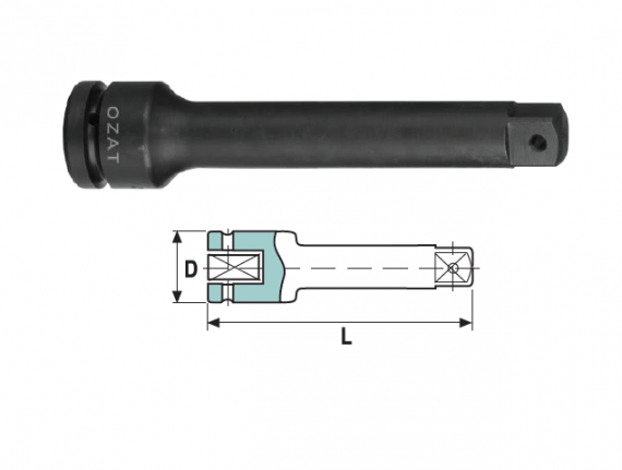Prelungitor de impact 1.1/2" 1 1/2", lungime 300 mm