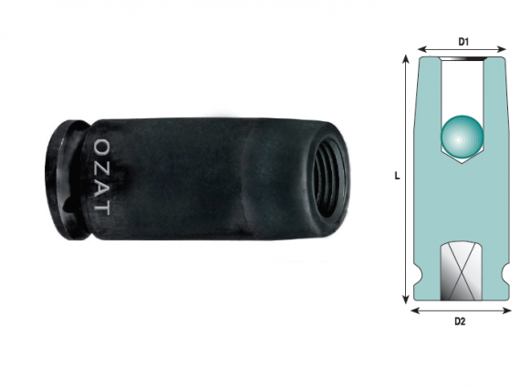 Cheie tubulara impact 1/2" pentru demontat si montat stifturi filetate