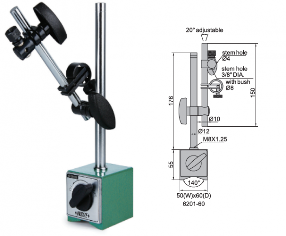 Suport magnetic pentru ceas comparator 60 kgf
