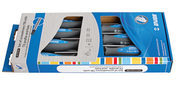 Set surubelnite TORX, pentru suruburi cu pin maner trimaterial TBI, cromate / 7 piese