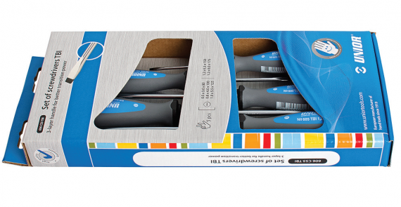 Set surubelnite late, maner trimaterial TBI, cromate / 5 piese
