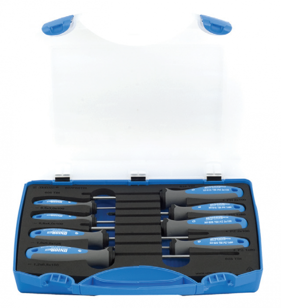 Set surubelnite combinate, maner trimaterial TBI, cromate / 8 piese