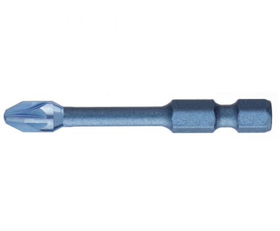 Bit hexagonal 1/4" BLUE SHOCK Forma E 6,3 - profil Pozidriv PZ 2