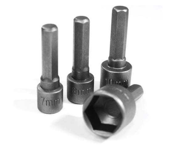 Set capete tubulare 7 / 8 / 10 / 13 mm 1/4” - 38 mm / 4 piese