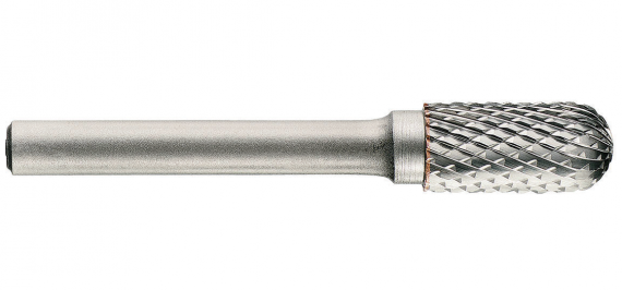 Freza din carbura de tungsten forma C - cilindrica cu cap rotunjit, ascutire dubla tip D, dimensiune 6