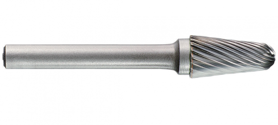 Freza din carbura de tungsten forma L - conica cu cap rotunjit, tais simplu tip C, dimensiune 16