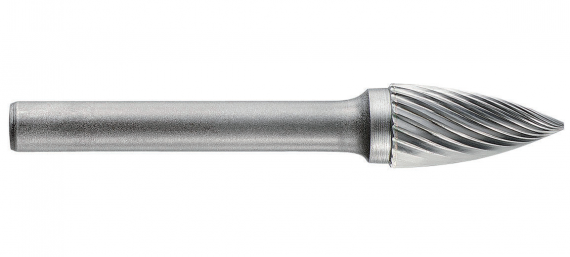 Freza din carbura de tungsten forma G - arcuita cu cap ascutit, tais simplu tip C, dimensiune 12