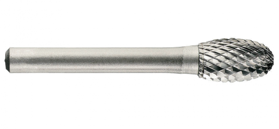 Freza din carbura de tungsten forma E - ovala, tais dublu (incrucisat) tip D, dimensiune 6