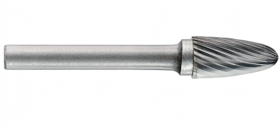 Freza din carbura de tungsten forma F - arcuita cu cap rotunjit, tais simplu tip C, dimensiune 10