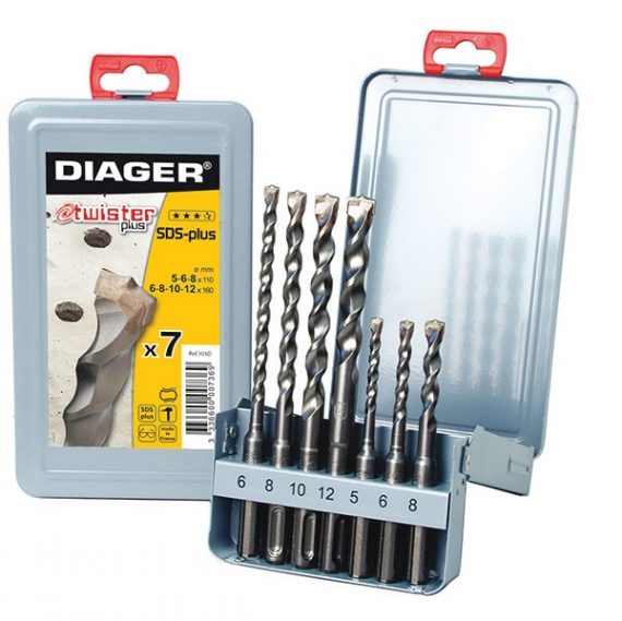 Truse burghie SDS-plus pentru beton Twister PLUS 7 piese