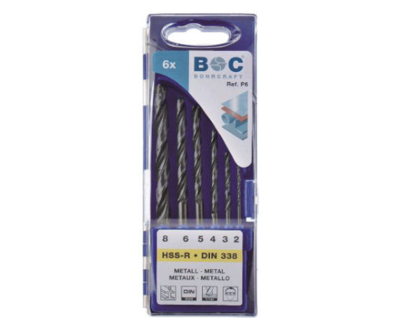 Trusa burghie DIN 338, HSS, laminate, 2.0-8.0 mm / 6 piese