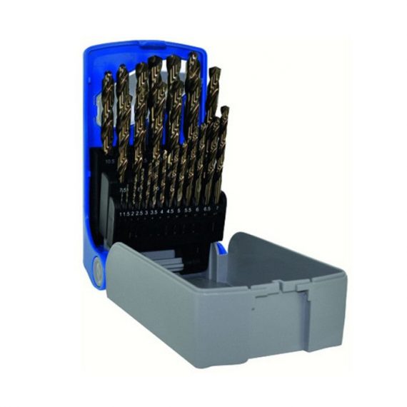 Set burghie DIN 338, rectificate, HSS-Co 5% 1-13 mm x 0,5 mm / 25 piese