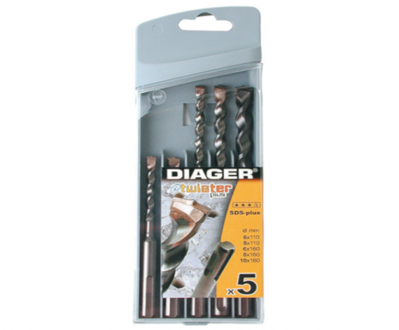 Truse burghie SDS-plus pentru beton Twister PLUS 5 piese