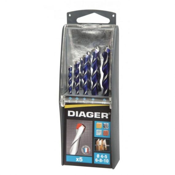 Trusa burghie cu coada cilindrica multimaterial 5 piese
