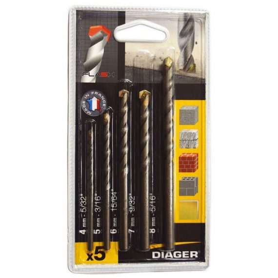 Trusa burghie cu coada cilindrica pentru masini electrice cu acumulatori 5 piese