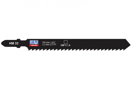 Panza T.C.T. pentru fierastrau vertical, prindere T, multimaterial / 2 bucati, dimensiune 116 x 10 x 1.25 mm