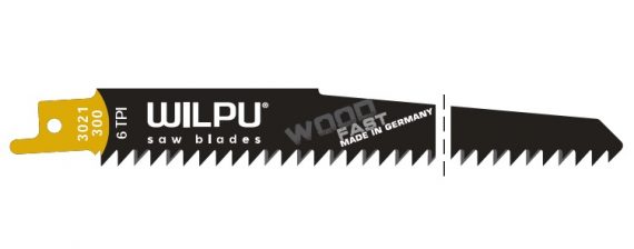 Panza HCS/CV pentru fierastrau sabie pentru lemn / 2 bucati, dimensiune  300 x 19 x 1.27 mm