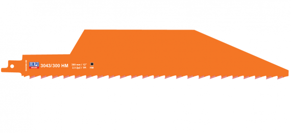 Panza HM/T.C.T. pentru fierastrau sabie pentru materiale de constructii, dimensiune 300 x 50 x 1.2 mm