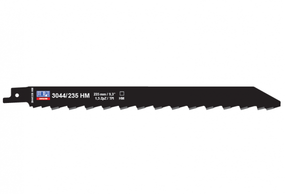 Panza HM/T.C.T. pentru fierastrau sabie pentru materiale de constructii, dimensiune 215 x 20 x 1.1 mm