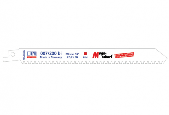 Panza Bi-Metal pentru fierastrau sabie pentru neferoase, otel, PVC si lemn cu cuie, dimensiune 200 x 19 x 0.9 mm