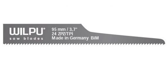 Panza sabie pentru masini pneumatice, pentru metal, dimensiune 95 x 12,3 x 0,63 mm