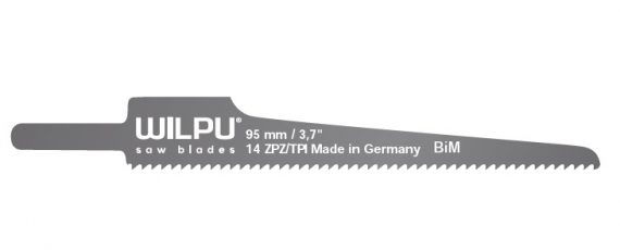 Panza sabie pentru masini pneumatice, pentru materiale sandwich, dimensiune 95 x 12.3 x 0.63 mm