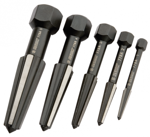 Set extractor dublu ascutit de suruburi, dimensiune 1 - 5 / 5 piese