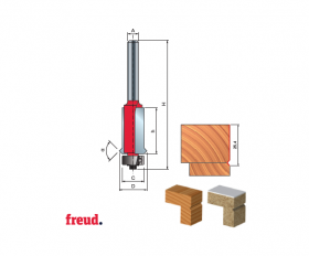 Freza profilata in V placata CMS Z-2, cu coada si rulment copier inferior