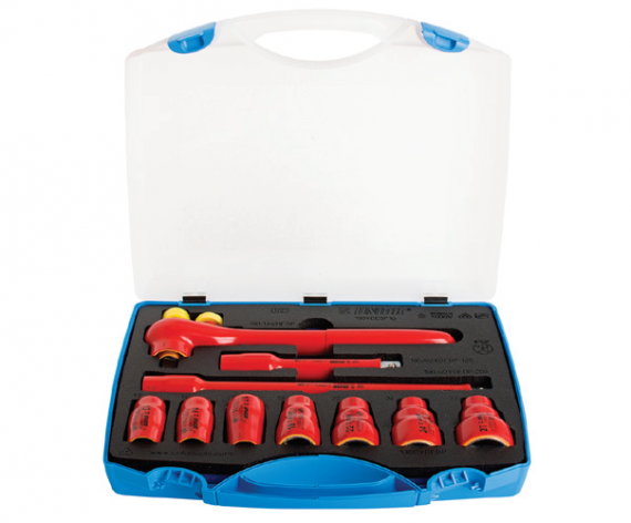 Set capete chei tubulare izolate la 1000 V in cutie de plastic