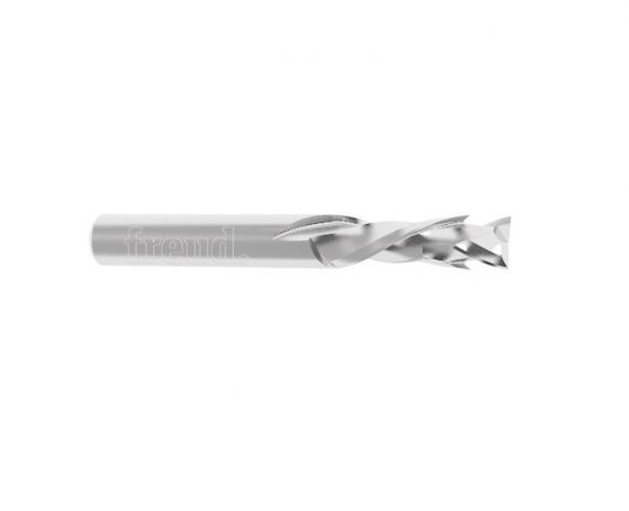 Freza din carbura solida Z-2 cu eliminarea aschiei in jos, coada cilindrica 8 mm, dimensiune 20 mm